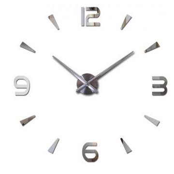 Veľké nástenné hodiny 80-120 cm strieborné 4 číslice
