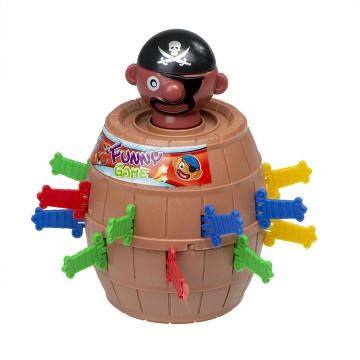 Arkádová hra Crazy Pirate in a sud Prick the pirate 9 x 9 x 12,5 cm