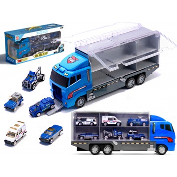 Transportné nákladné auto TIR odpaľovač + kovové policajné auto