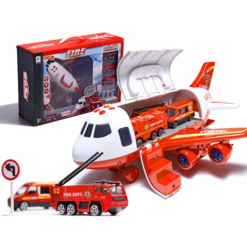 Transportné lietadlo + 3 hasičské autá