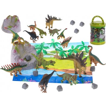 Figúrky zvieratká dinosaury 7 ks + súprava podložky a príslušenstva